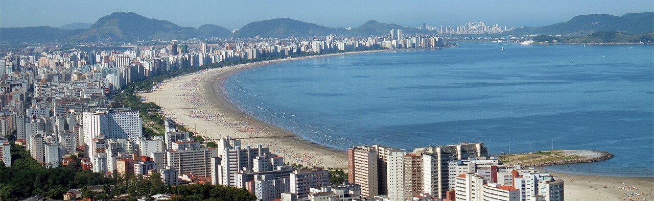 Vista da orla de Santos