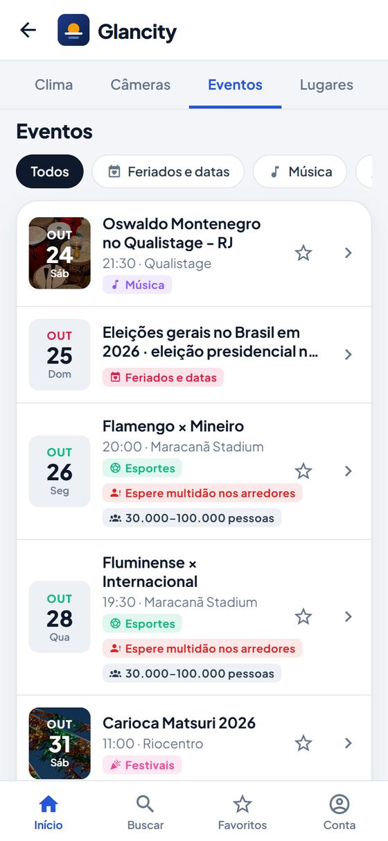 Eventos com lembretes
